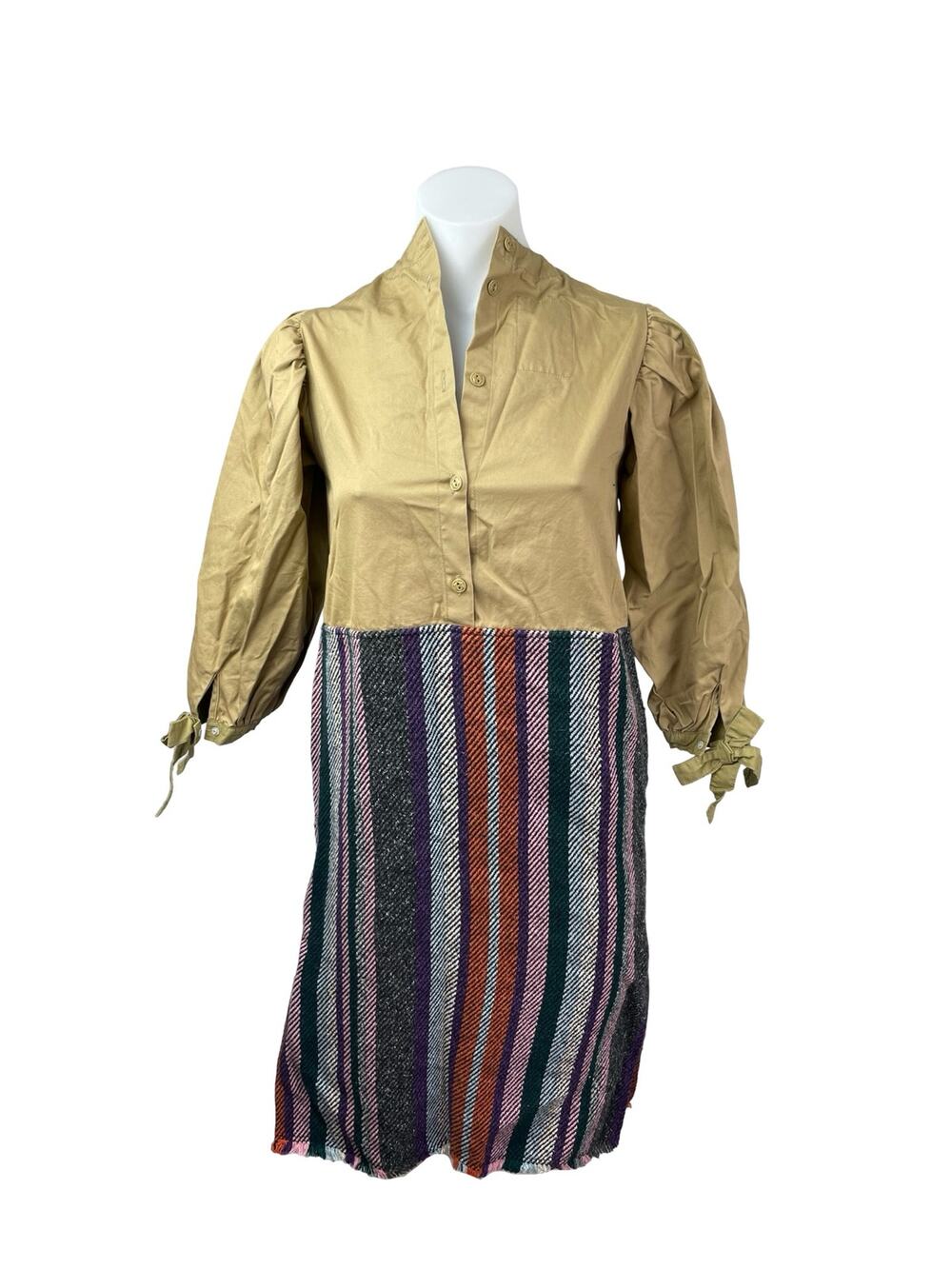 NEW Go to Hollywood Girl's Multicolor Striped Button Midi Shirt Dress 140 US 10